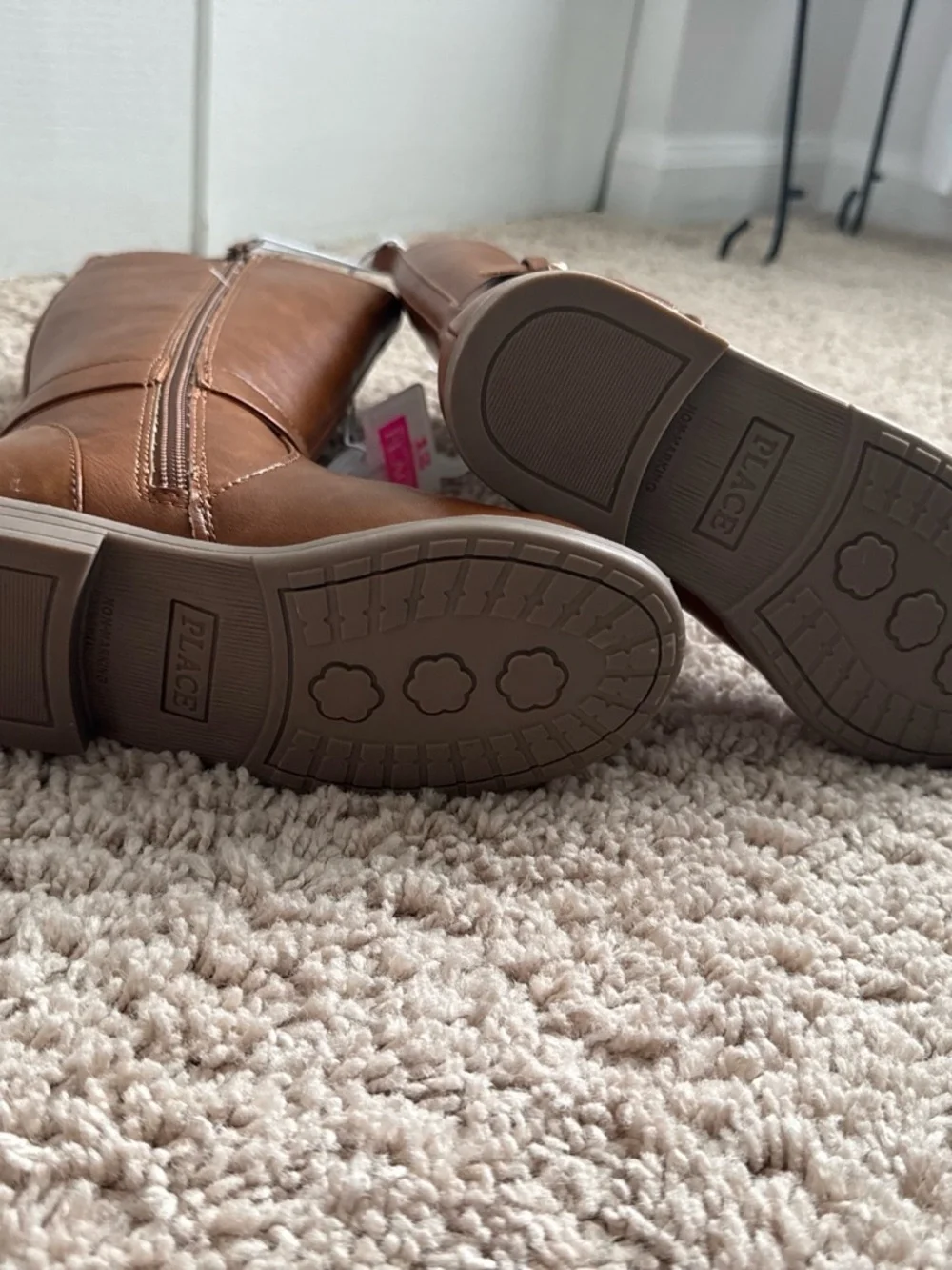 The Children's Place Girls' Brown Tall Buckle Riding Boots